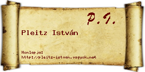 Pleitz István névjegykártya