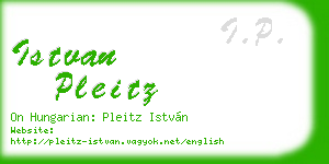 istvan pleitz business card